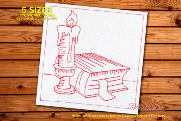 Bible and Candle Redwork Design Review