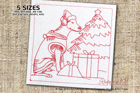 Christmas Doberman Dog Redwork Review