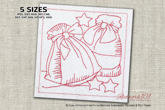 Christmas Gift Bags Redwork Design Review