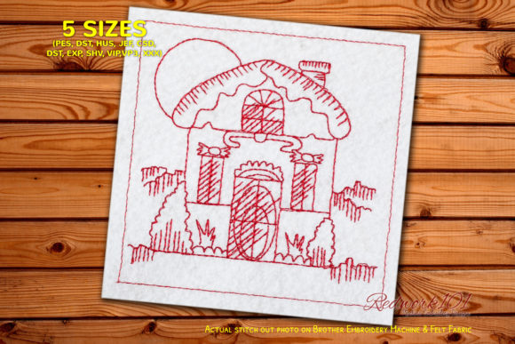 Christmas Gingerbread House Redwork Review