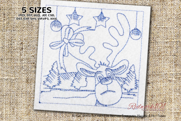 Christmas Reindeer Face Lineart Design Review