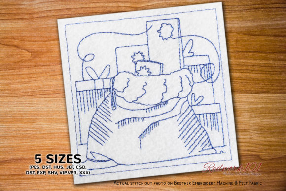 Christmas Sack Bluework Embroidery Review
