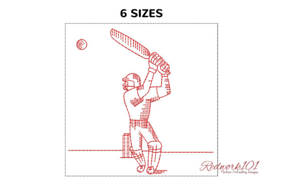Cricket Player Batting Embroidery Review
