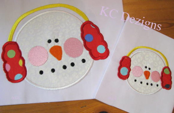 Snowman Face with Red Ear Muffs Embroidery Review